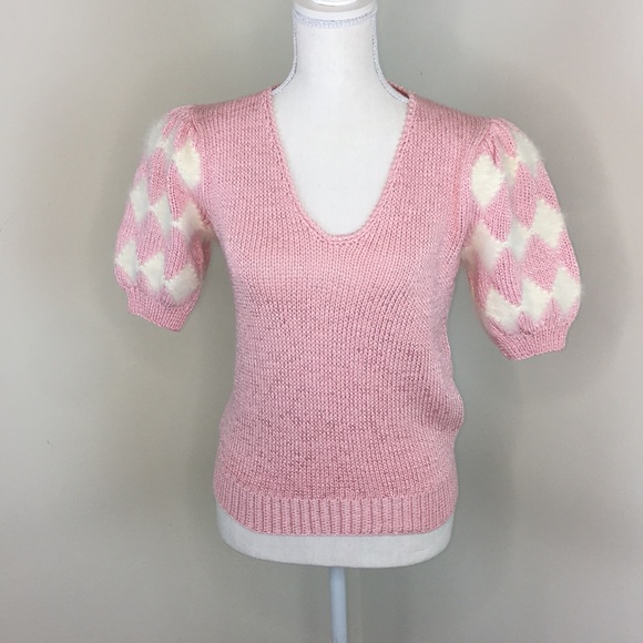 Vintage Pink Puffy Sleeve Sweater - Picture 5 of 7